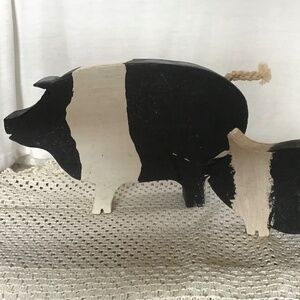 Wooden Rustic Handmade Pigs Farmhouse Decor Country Folk Art